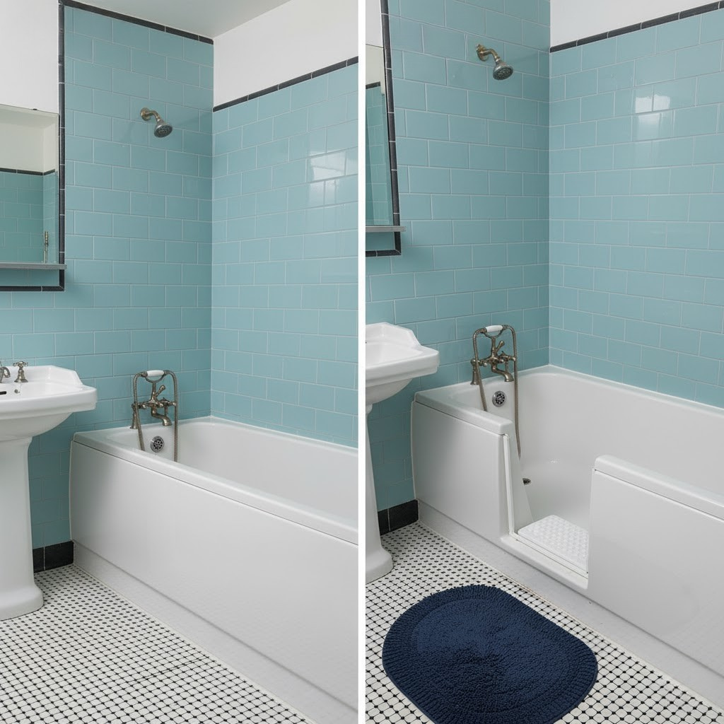 Pred a po transformácii vane